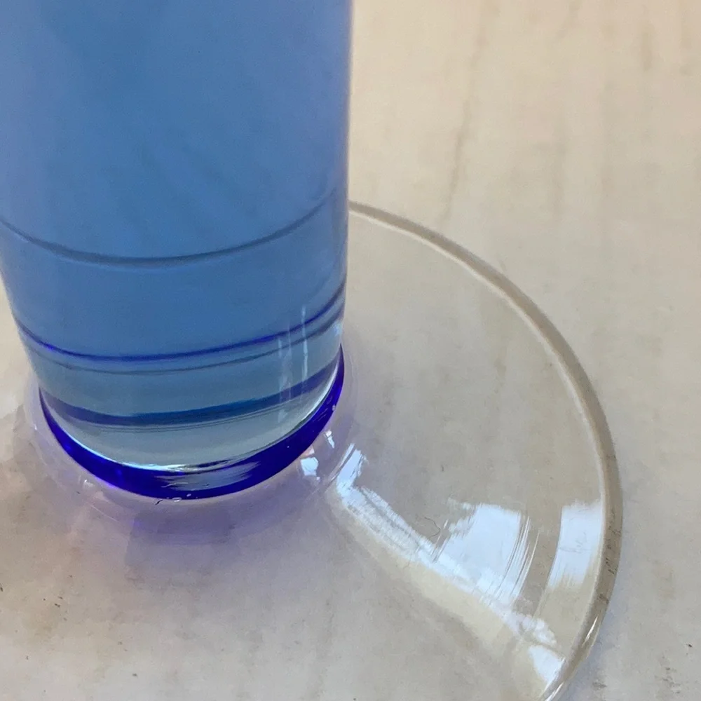 Bohemia Glass Czech blue candlestick